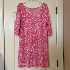 Lilly Pulitzer Pink and White Long Sleeve Dress